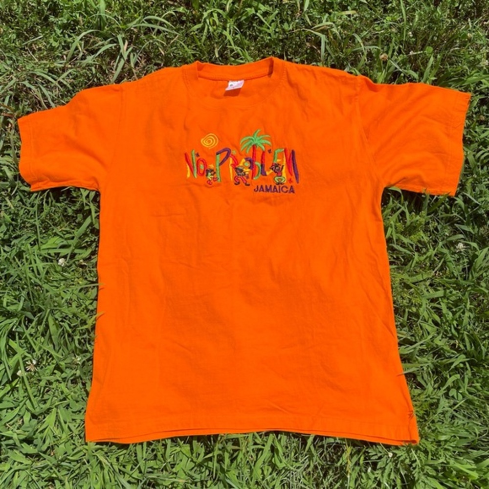 Vintage embroidered t-shirt No problem Jamaica L